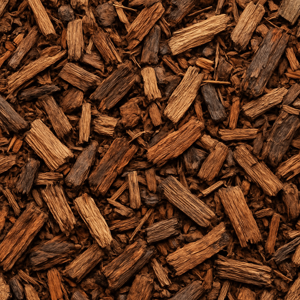 Fresh bark mulch ready for delivery